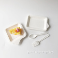 Paper Cake Holder Disposable square bagasse cake holder Manufactory